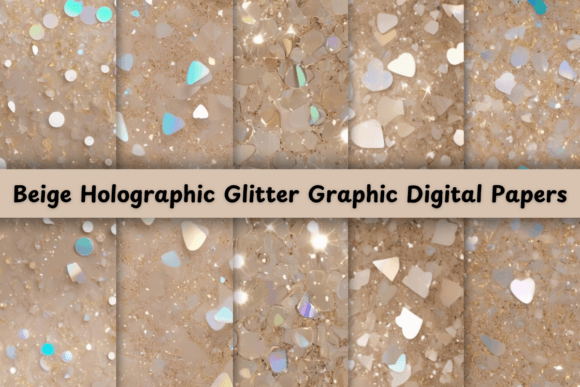 Beige Holographic Glitter Graphic: A Modern Texture for Digital Design