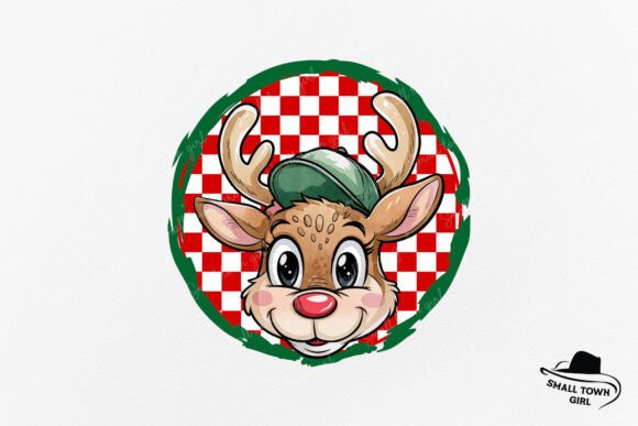 Charming Holiday Design: The Reindeer Boy Kid Checkered Christmas Png
