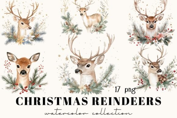 Christmas Reindeers Clipart: Your Holiday Design Toolkit