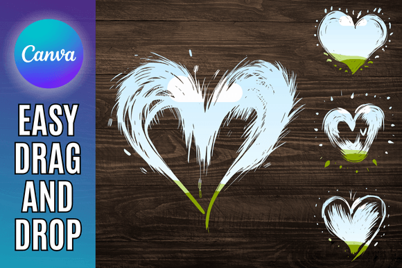 Embrace Artistic Flair with Brush Stroke Heart Frames