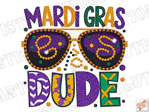 Glitter Mardi Gras Sublimation PNG: Your Go-To Festive Design Asset