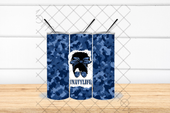 Navy, Military, Tumbler, Messy Bun, Mom: Designs for Every Mission