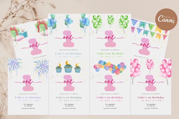 Pastel Birthday Invitation Bundle: Your Canva Template Guide