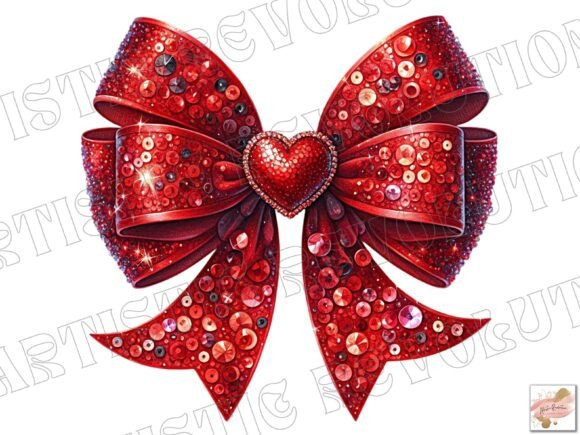 Red Glitter Coquette Bow Valentine Png: A Design Asset for Modern Creators