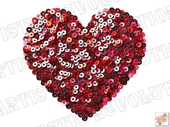 Red Sequin Heart PNG: A Dazzling Valentine's Day Asset