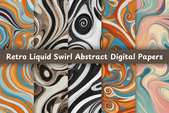 Retro Liquid Swirl Digital Papers: Bold Patterns for Modern Projects