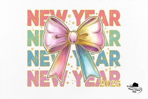 Ring in the New Year with the Coquette Bow Sublimation PNG