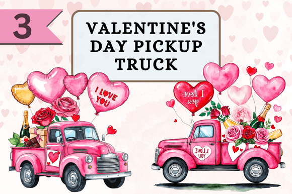 Valentine's Day Pickup Truck: A Rustic & Romantic Design Asset