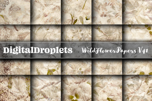 Wild Flowers Papers Vol. 41: Textured & Glittered Digital Backgrounds